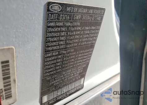 2016 Land Rover Range Rover from USA, damaged, VIN SALGR2PFXGA287824